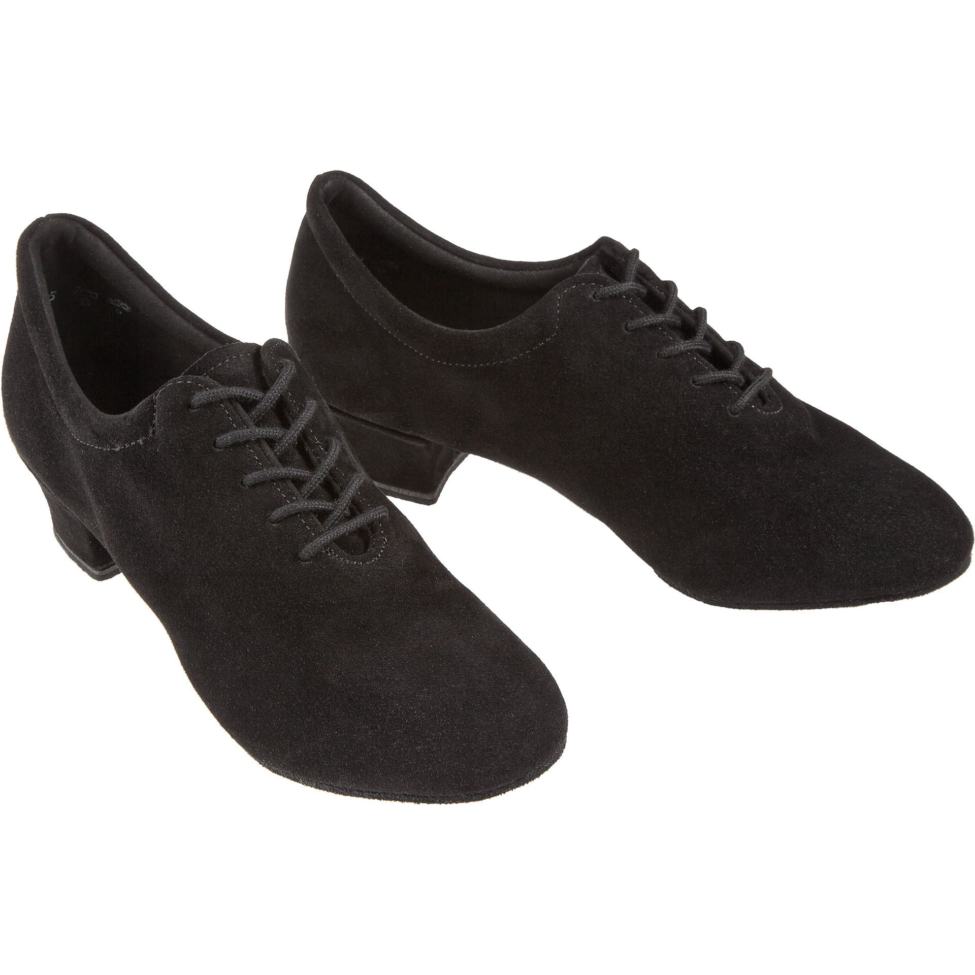 Diamant 189 Tanzschuhe in Schwarz Velourleder: niedriger Absatz, Schnürsenkel – ideal für Turniertraining.